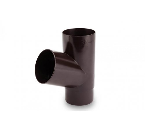 Водосточные системы ПВХ Galeco PVC 124/80 темно-коричневый, Тройник трубы