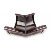 Водосточные системы ПВХ Galeco PVC 124/80 темно-коричневый, Угол внешний желоба 90° Водосточные системы ПВХ Galeco PVC 124/80 темно-коричневый, Угол внешний желоба 90°