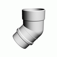 Водосточные системы ПВХ Docke LUX Пломбир, Колено 45° Водосточные системы ПВХ Docke LUX Пломбир, Колено 45°