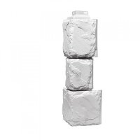 Угол наружный FineBer Камень крупный, Мелованный белый